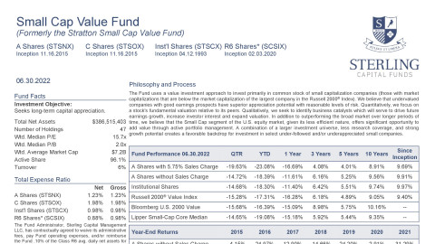 Small Cap Value Fund Fact Sheet