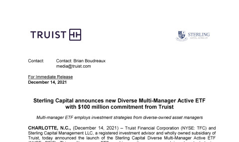 Preview Image for Sterling Capital Launches Diverse Multi-Manager Active ETF